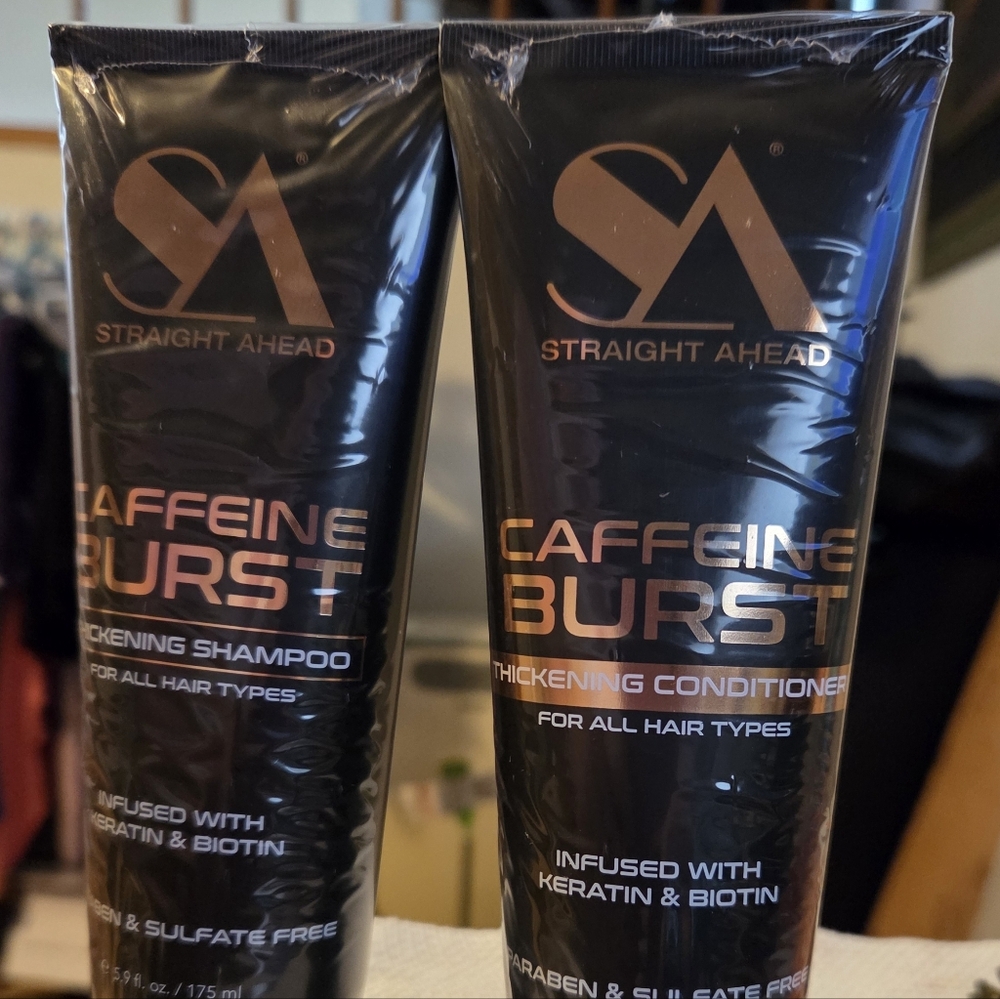 Straight Ahead Caffeine Burst Thickening Conditioner And Shampoo